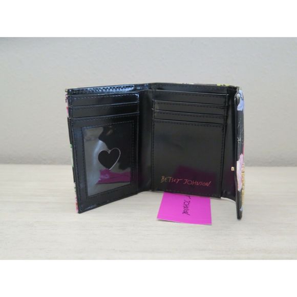Betsey Johnson Black/Multi Xolana Floral Small Flap Wallet $58 - Picture 5 of 11